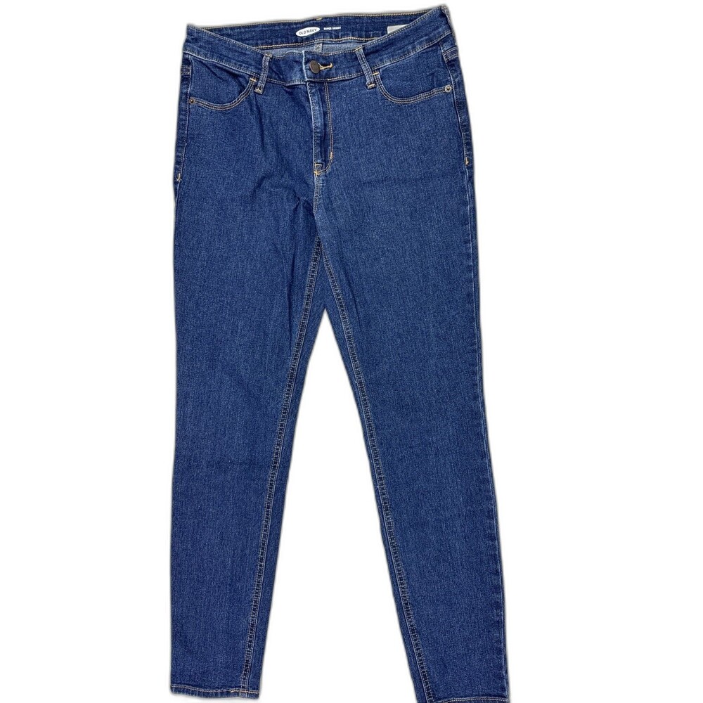 Old Navy Size 8 Womens Jeans Mid Rise Super Skinny Dark Wash Stretch